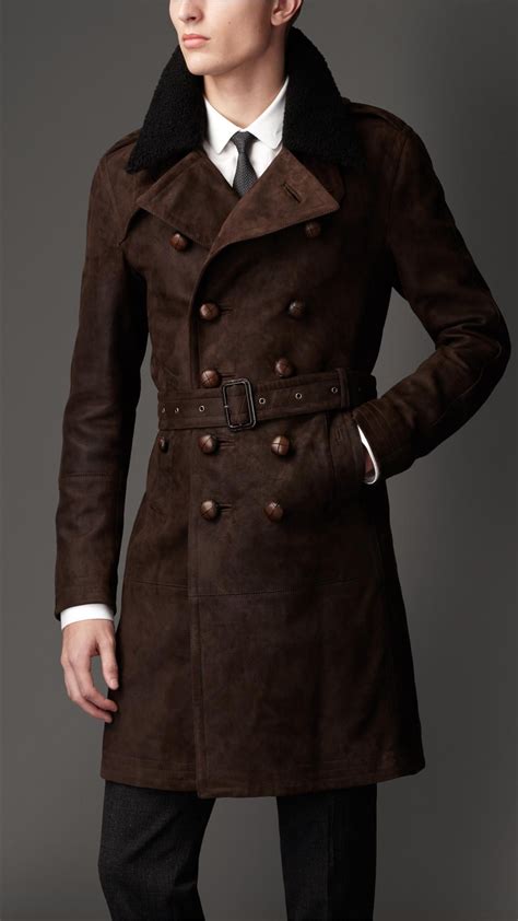 burberry suede trench mens|burberry trench coat men outlet.